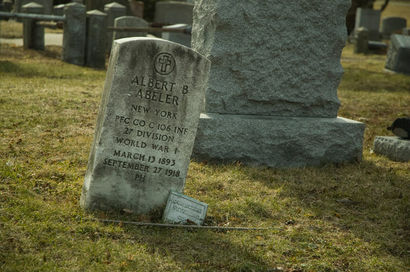 Tombstone of a soldier who died in World War 1